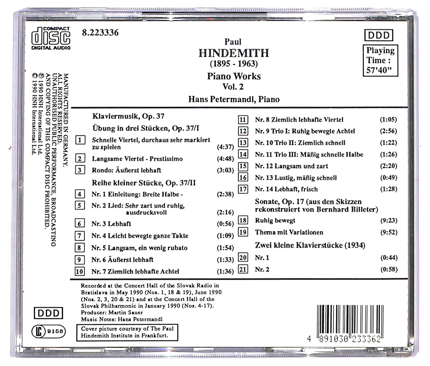 EBOND Paul Hindemith, Hans Petermandl - Piano Works Vol. 2 CD CD091063