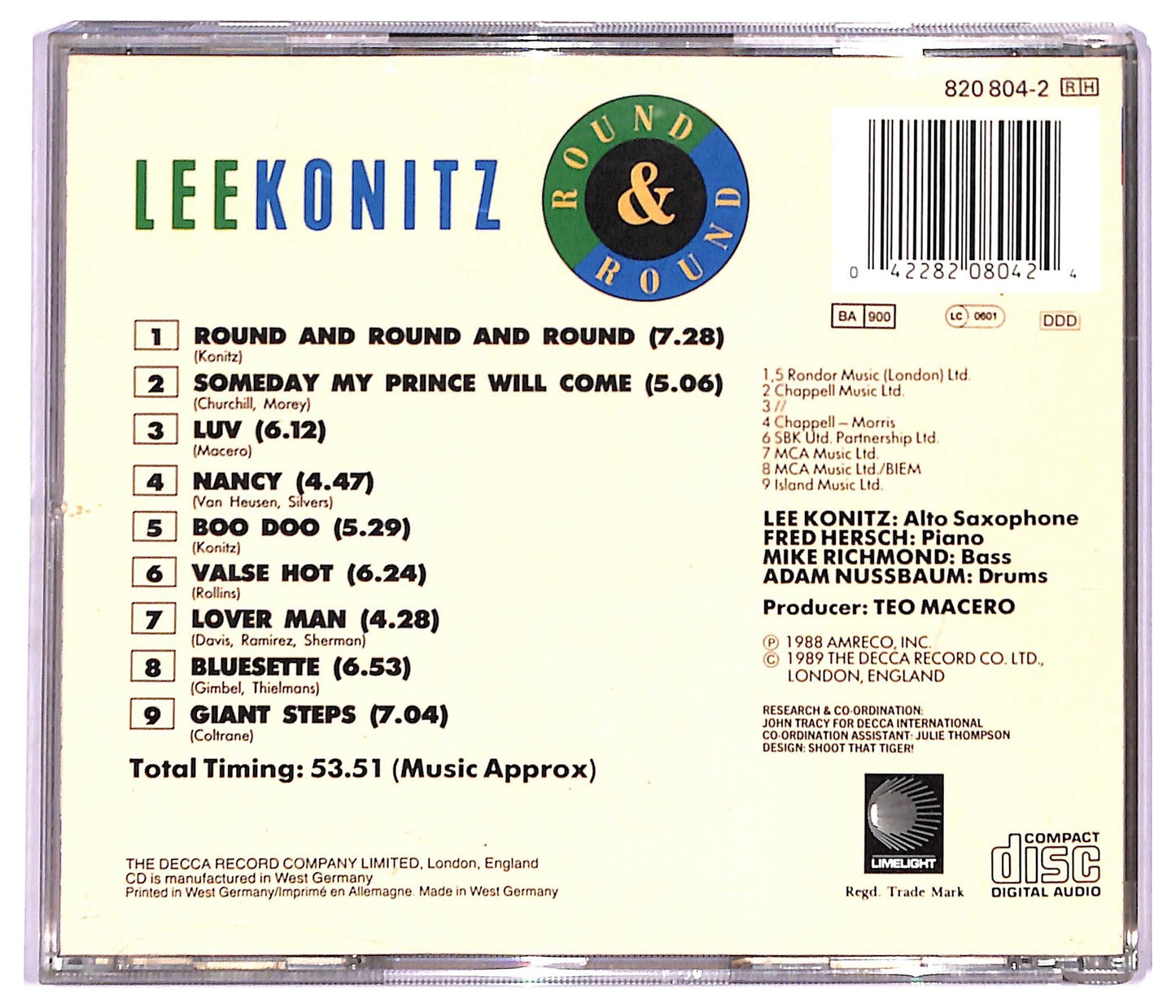 EBOND Lee Konitz - Round & Round CD CD091114