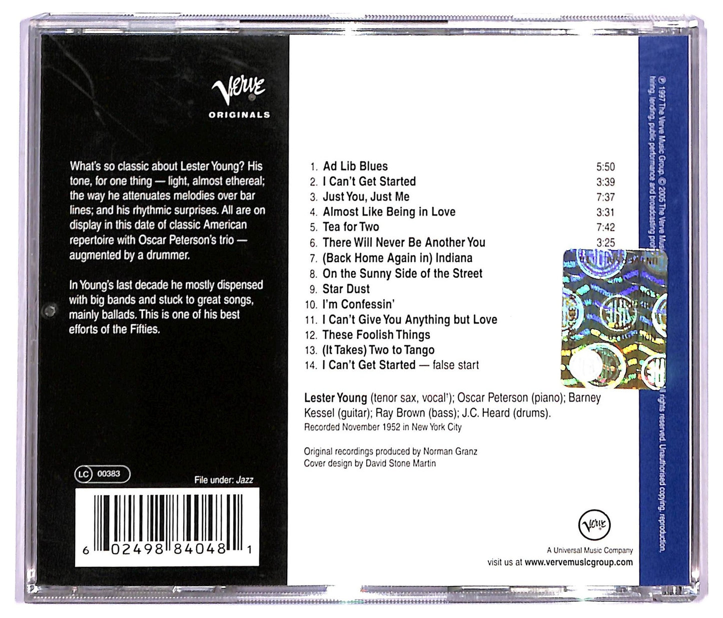 EBOND Lester Young - Lester Young With The Oscar Peterson Trio CD CD091117