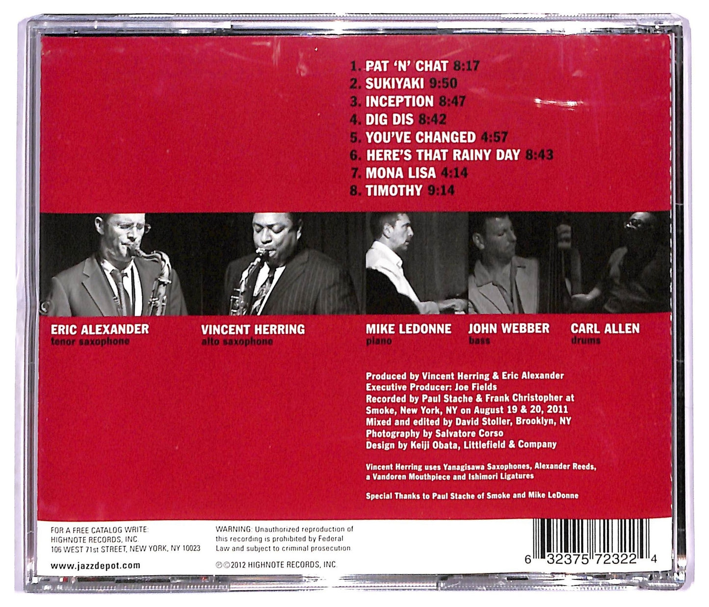 EBOND Eric Alexander & Vincent Herring - Friendly Fire: Live At Smoke CD CD091148