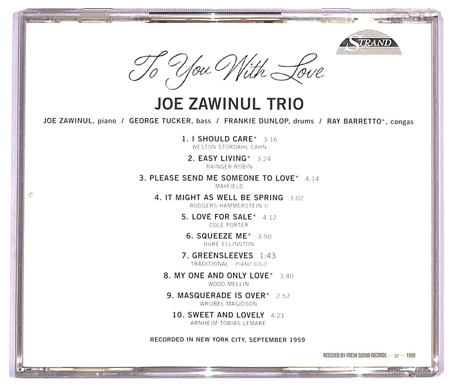 EBOND Joe Zawinul Trio - To You With Love CD CD091156