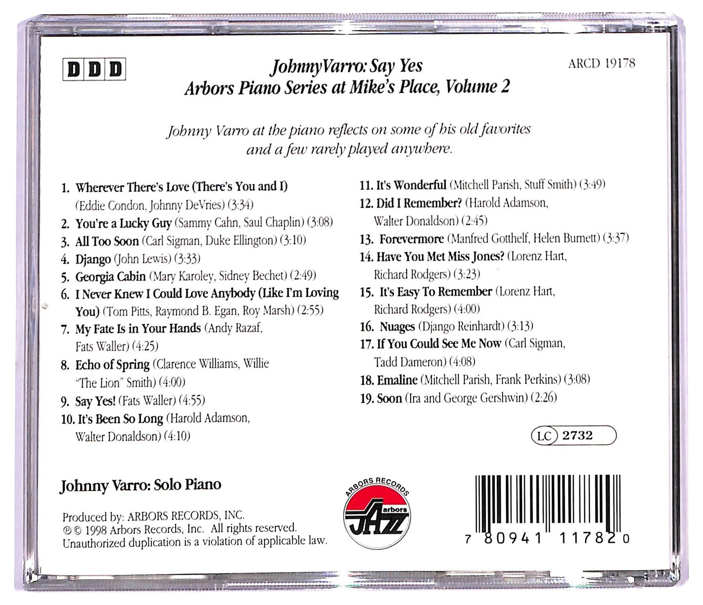 EBOND Johnny Varro - Say Yes CD CD091159