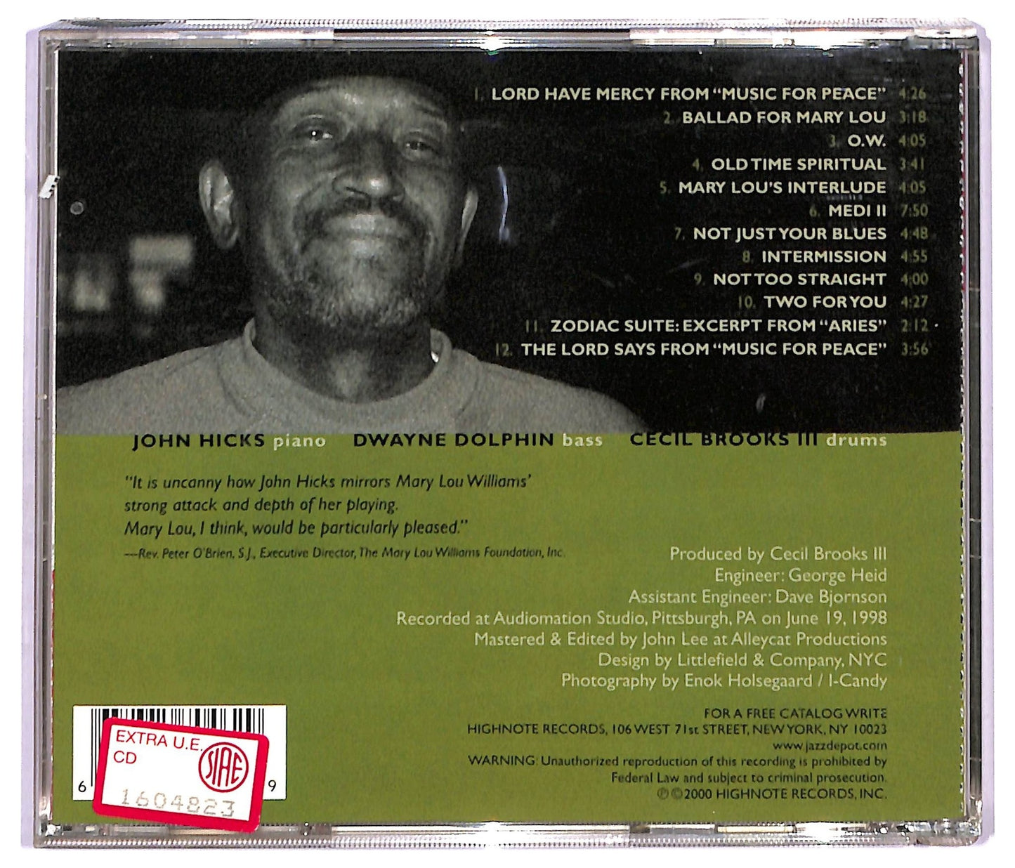 EBOND John Hicks - Impressions Of Mary Lou CD CD091209