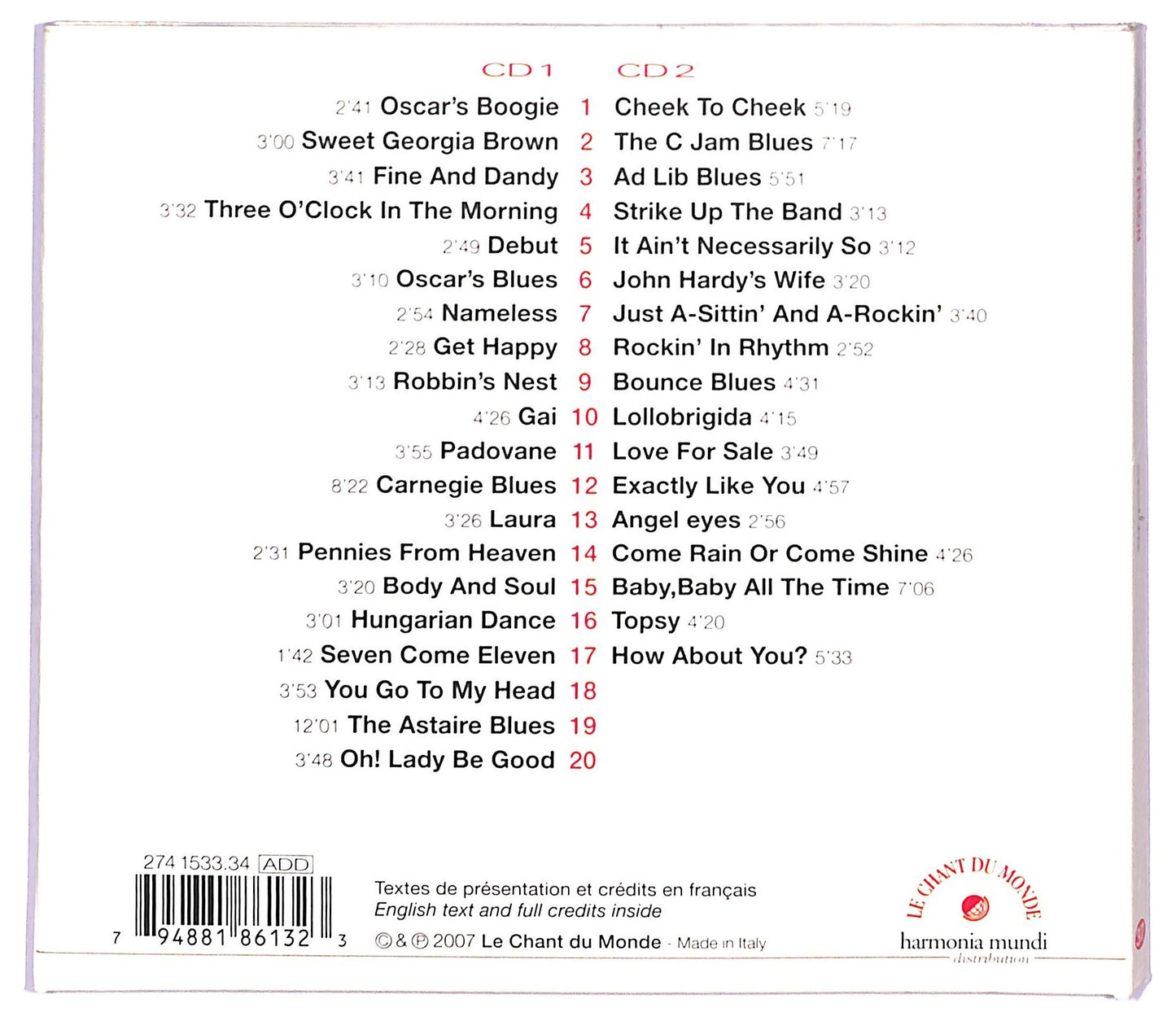 EBOND Oscar Peterson - Nameless CD CD091222