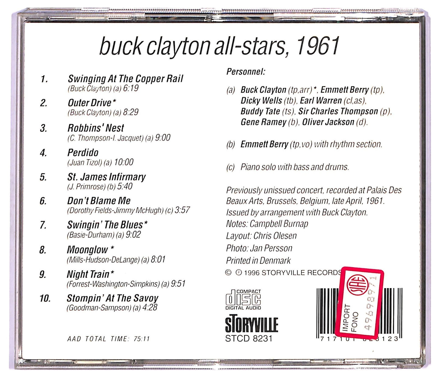 EBOND Buck Clayton All Stars - Buck Clayton All Stars 1961 CD CD091227