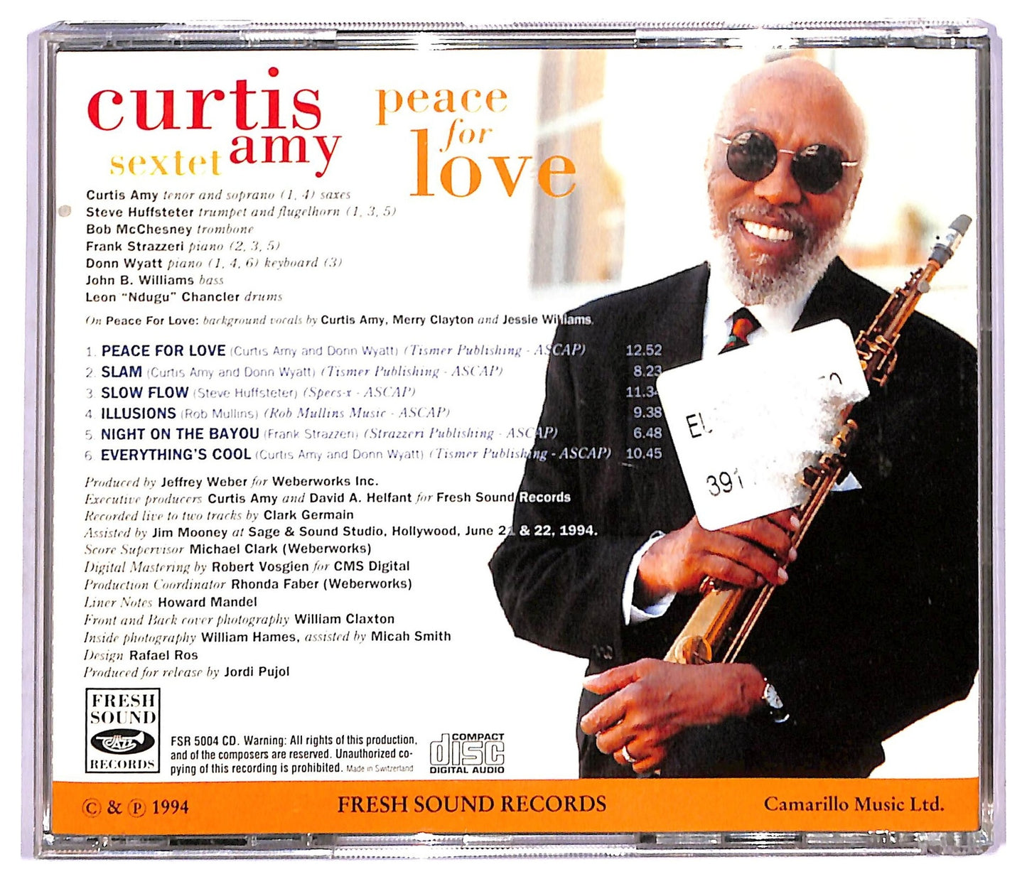 EBOND Curtis Amy Sextet - Peace For Love CD CD091232