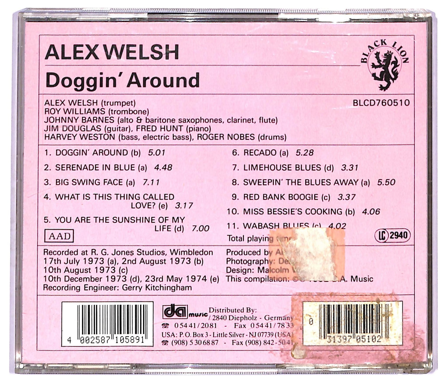 EBOND Alex Welsh - Doggin' Around CD CD091234