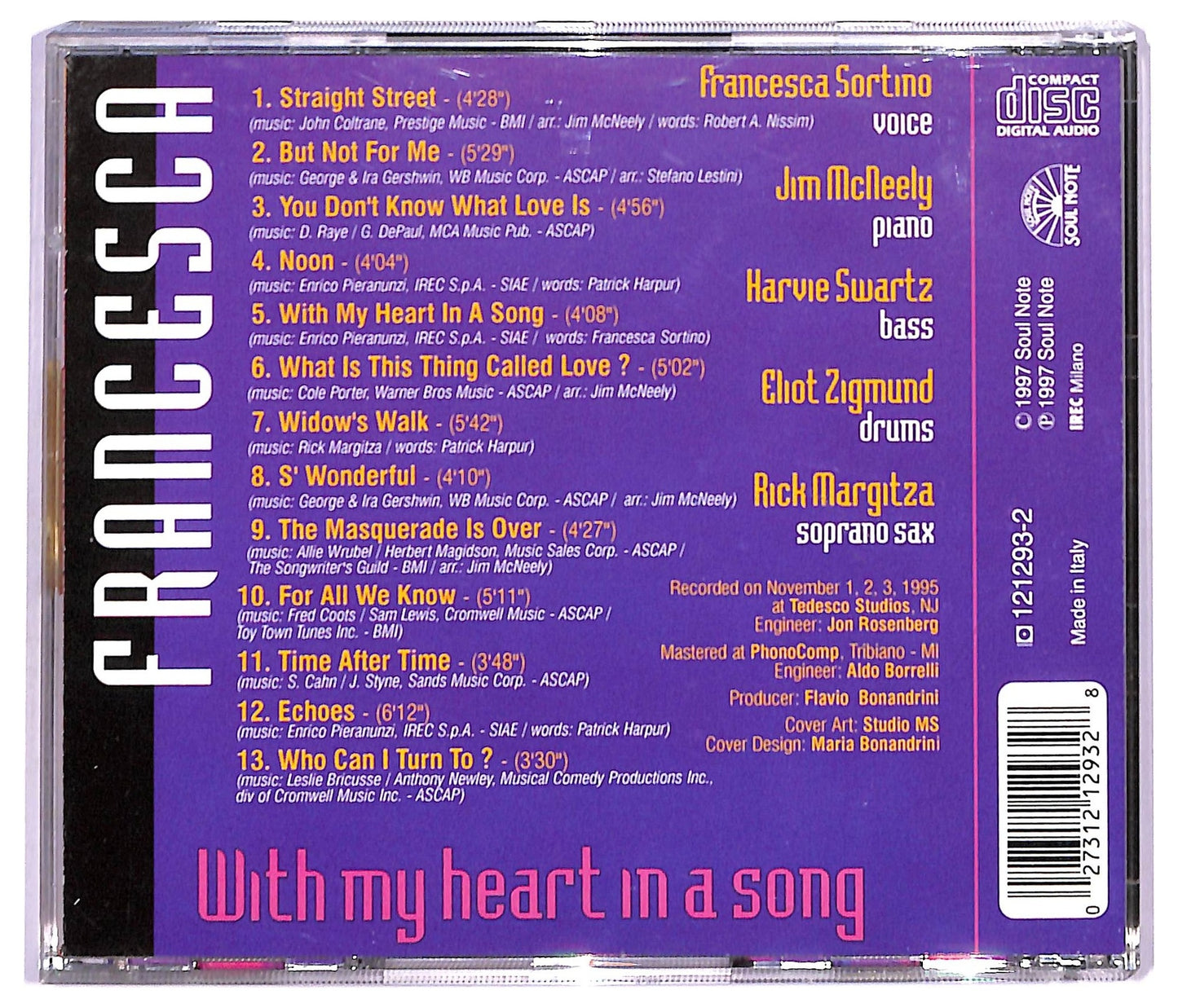 EBOND Francesca Sortino - With My Heart In A Song CD CD091237