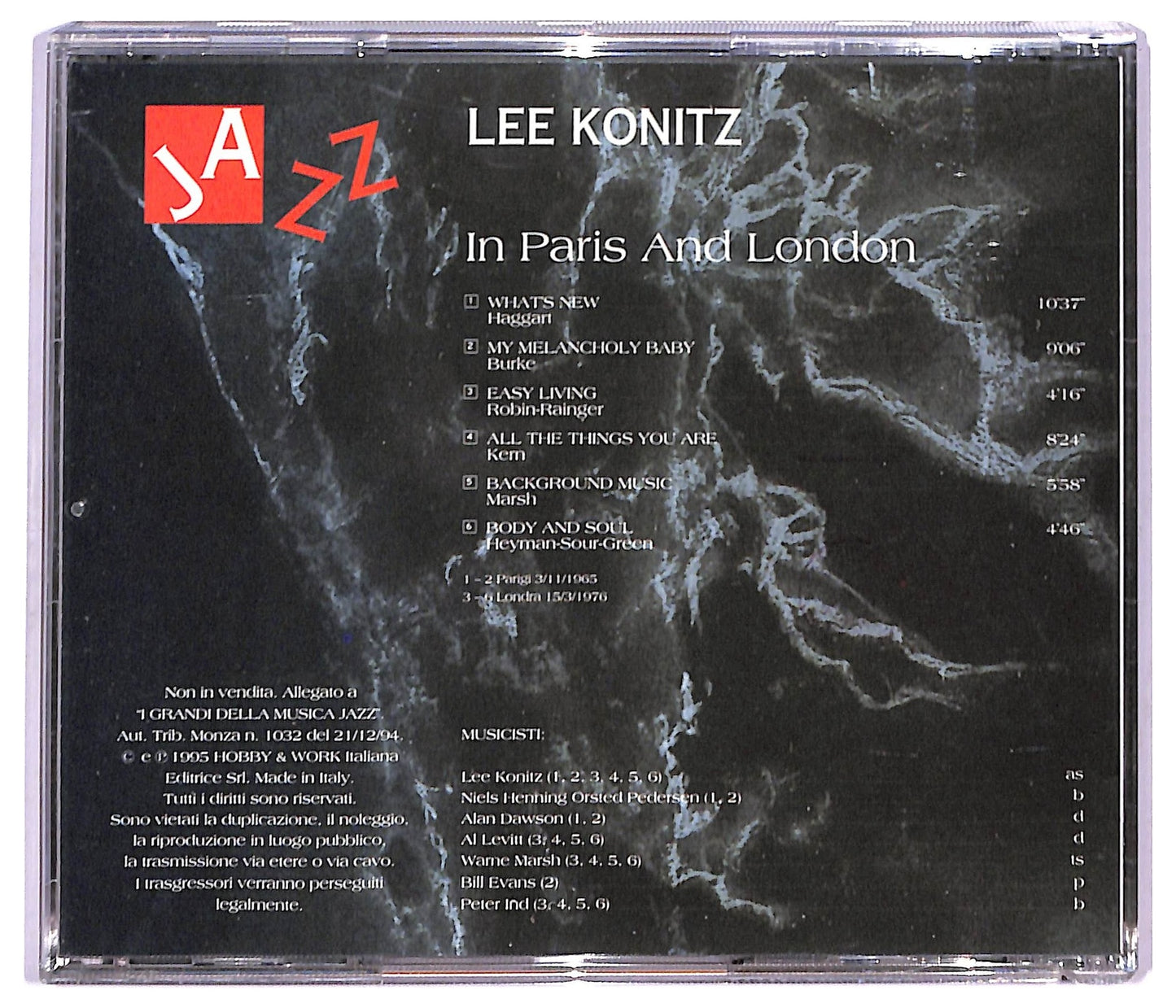 EBOND Lee Konitz - In Paris And London CD CD091303