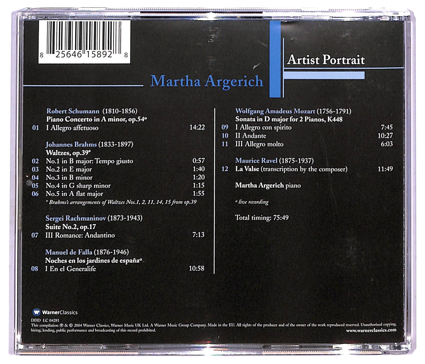 EBOND Martha Argerich - Martha Argerich - Artist Portrait CD CD091304