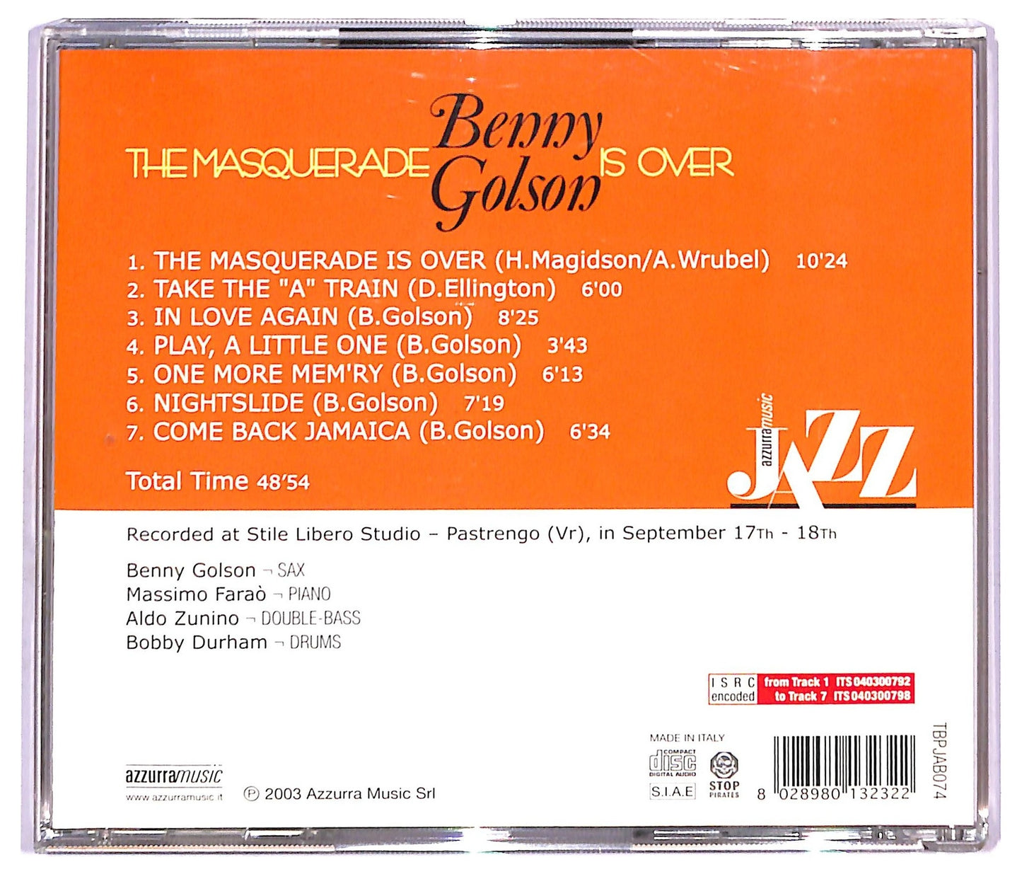 EBOND Benny Golson - The Masquerade Is Over CD CD091309
