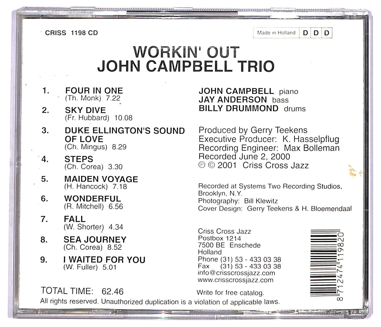 EBOND John Campbell Trio - Workin' Out CD CD091346