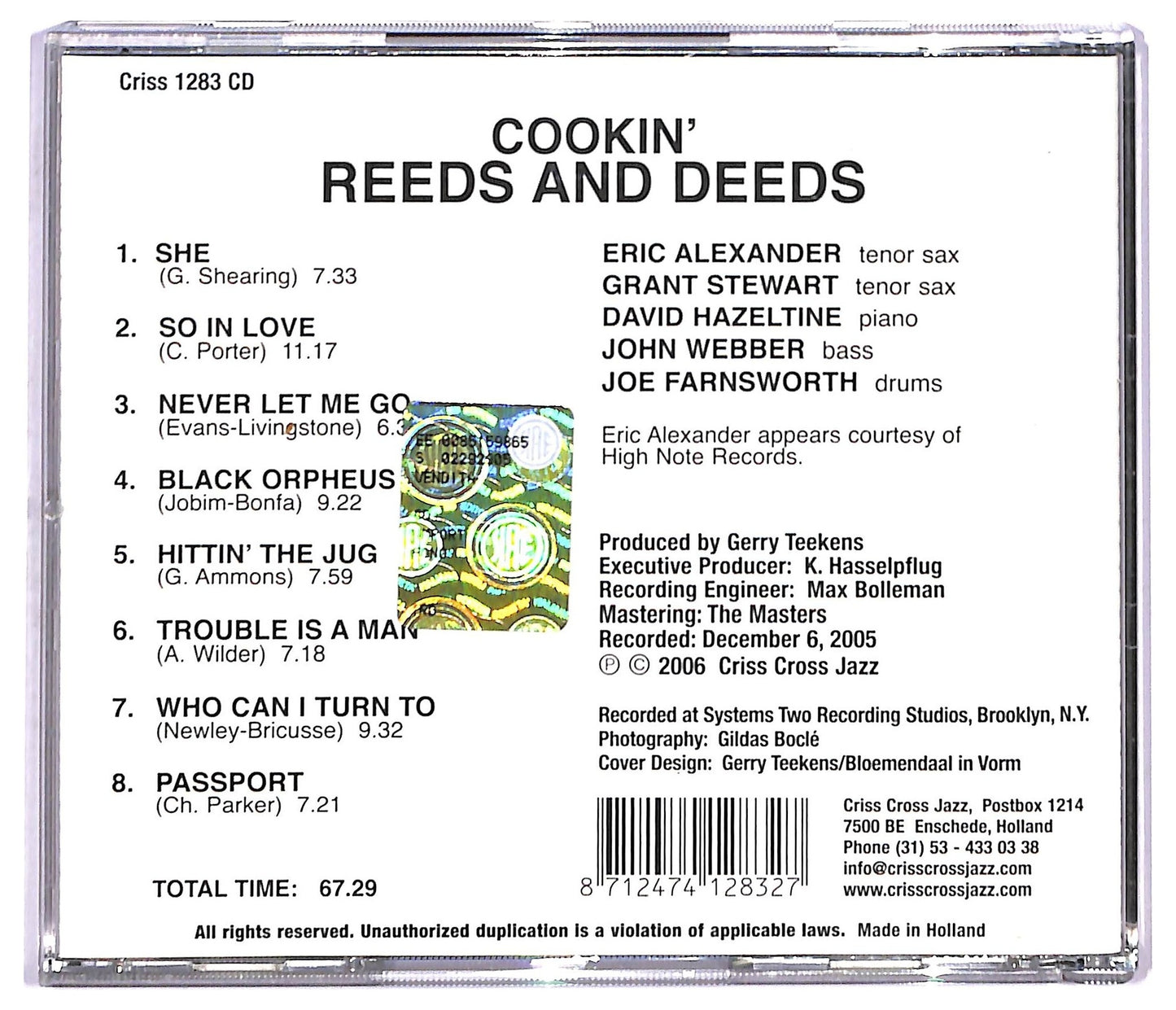 EBOND Reeds And Deeds - Cookin' CD CD091348