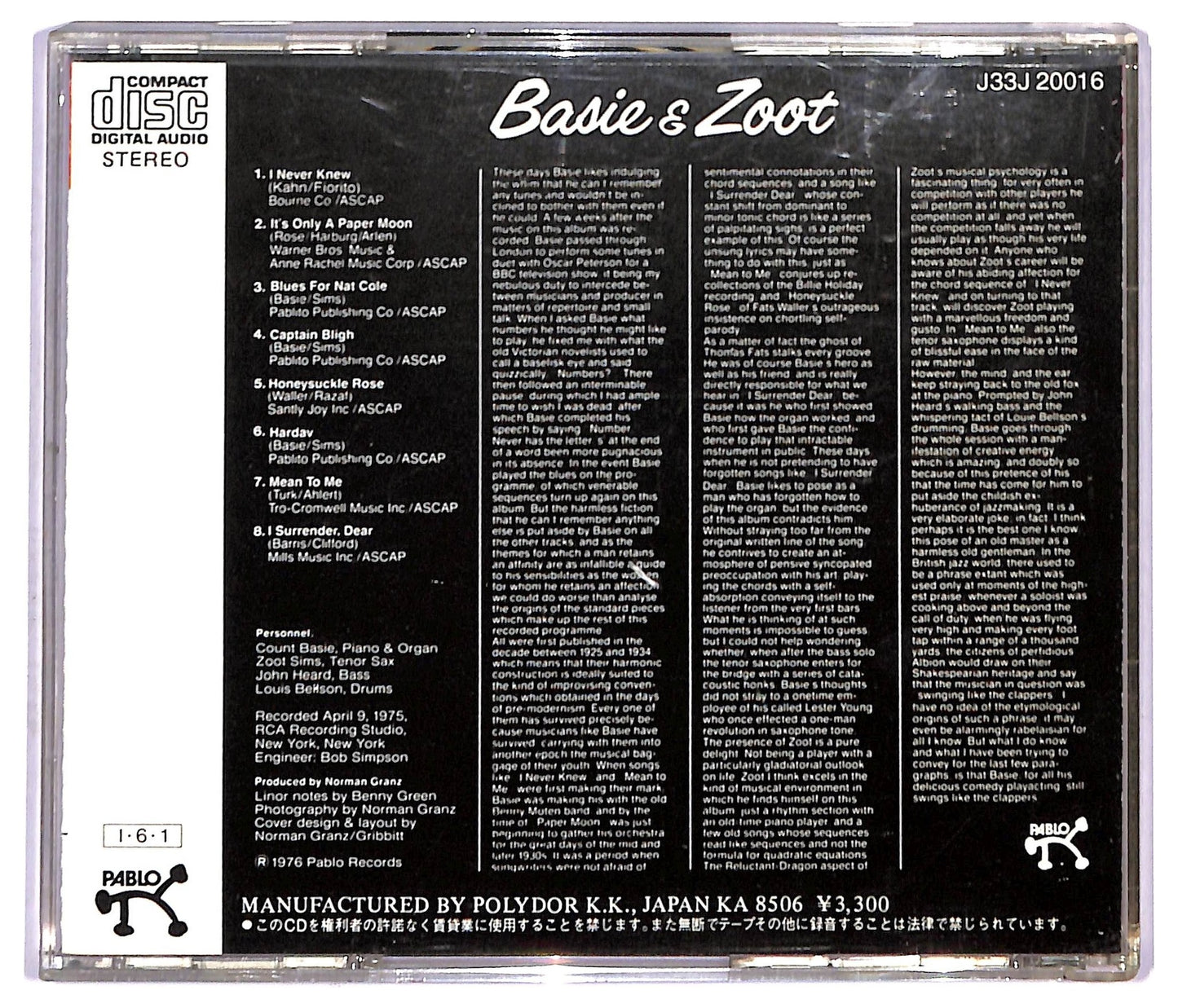 EBOND Count Basie & Zoot Sims - Basie & Zoot CD CD091403