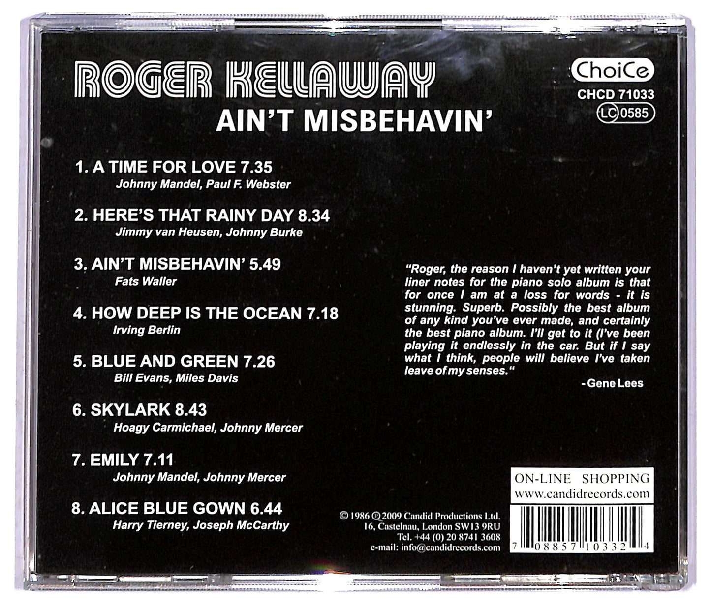 EBOND Roger Kellaway - Ain't Misbehavin' CD CD091424