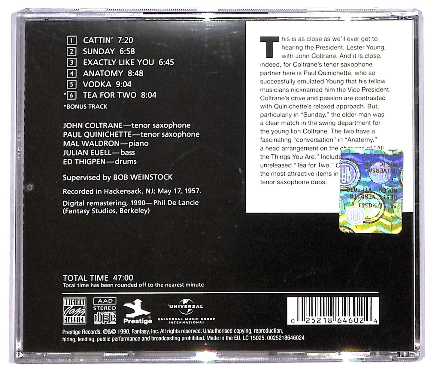 EBOND John Coltrane - Cattin' With Coltrane And CD CD091426