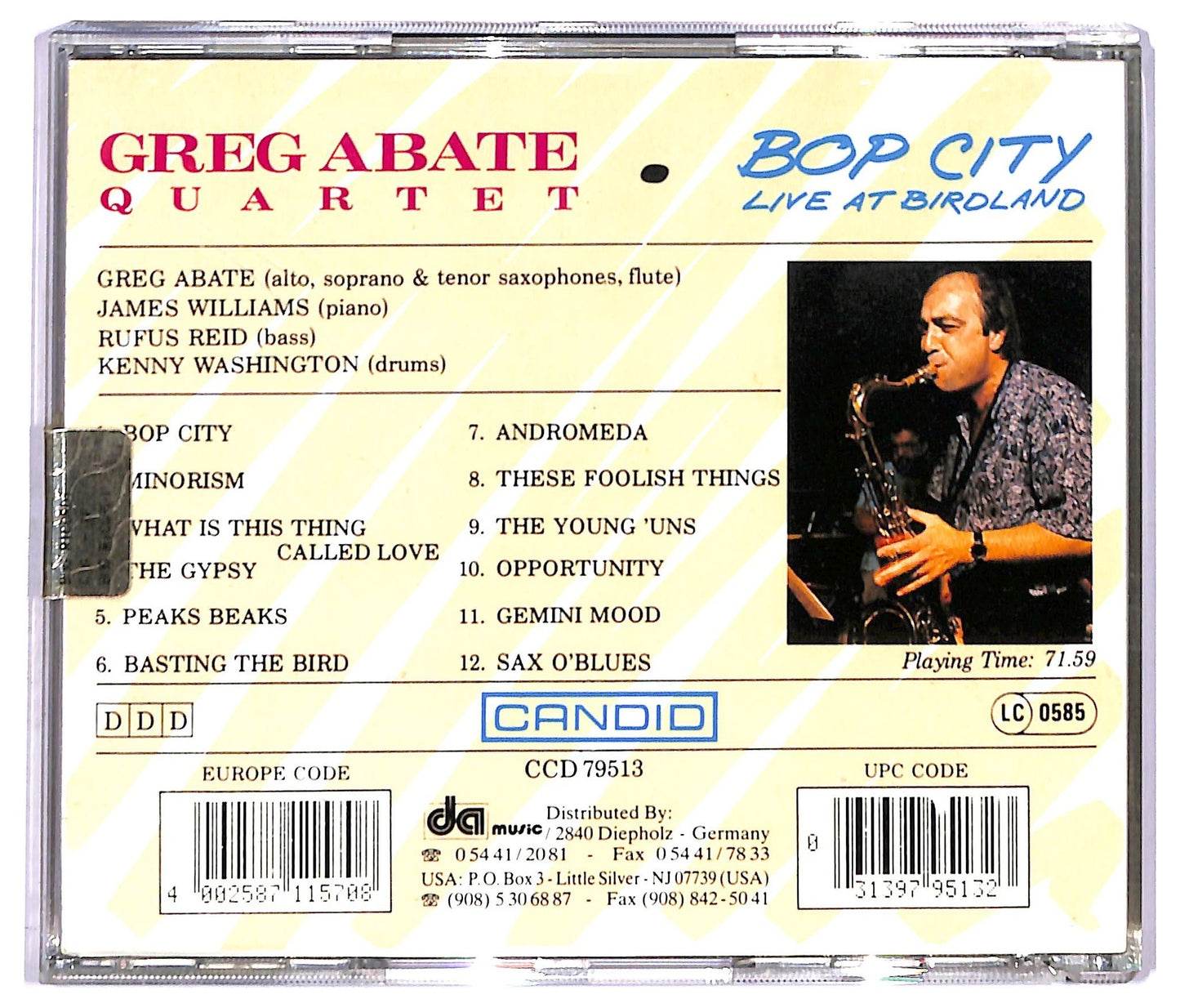 EBOND Greg ABate Quartet - Bop city CD CD091428