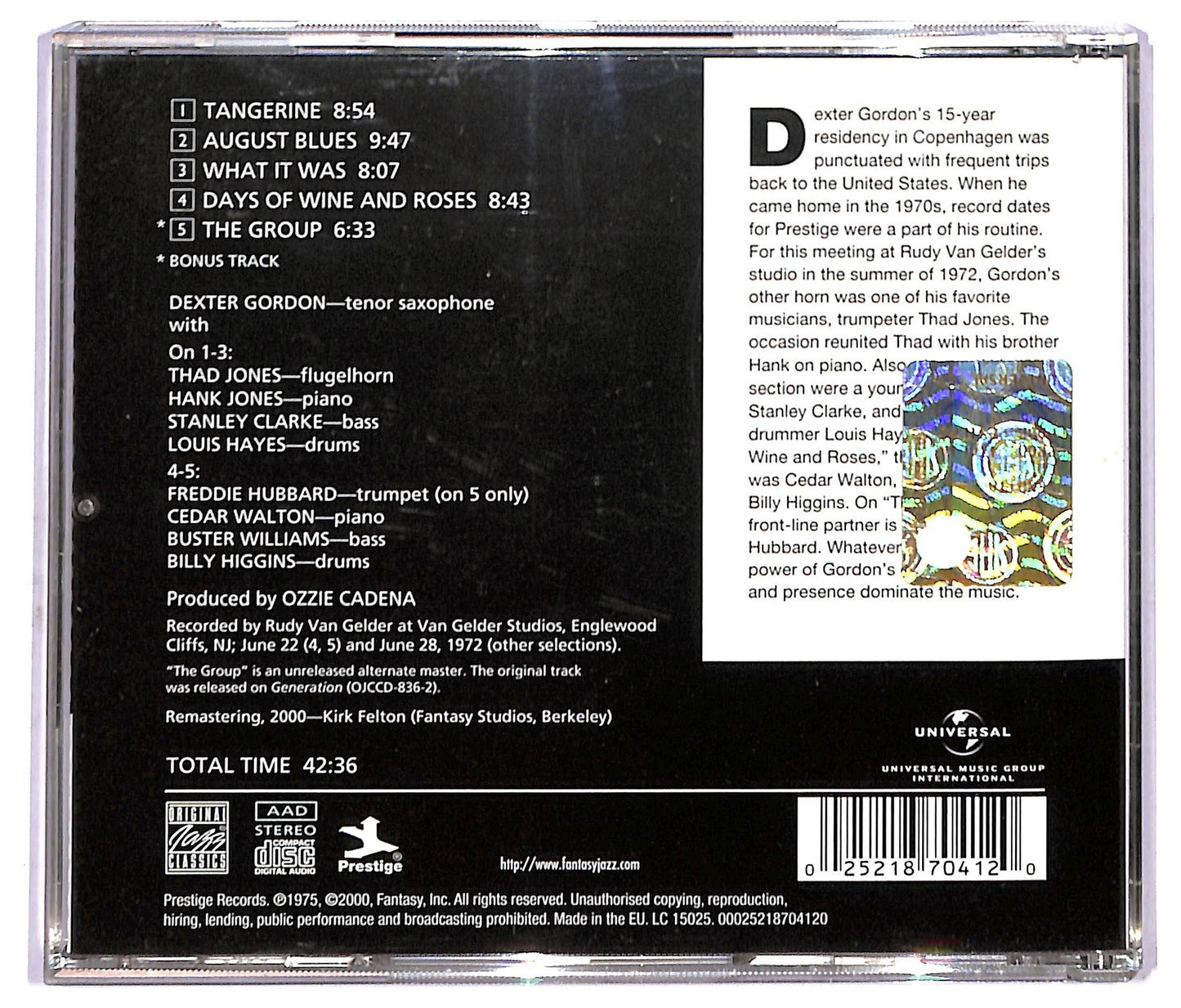 EBOND Dexter Gordon - Tangerine CD CD091439