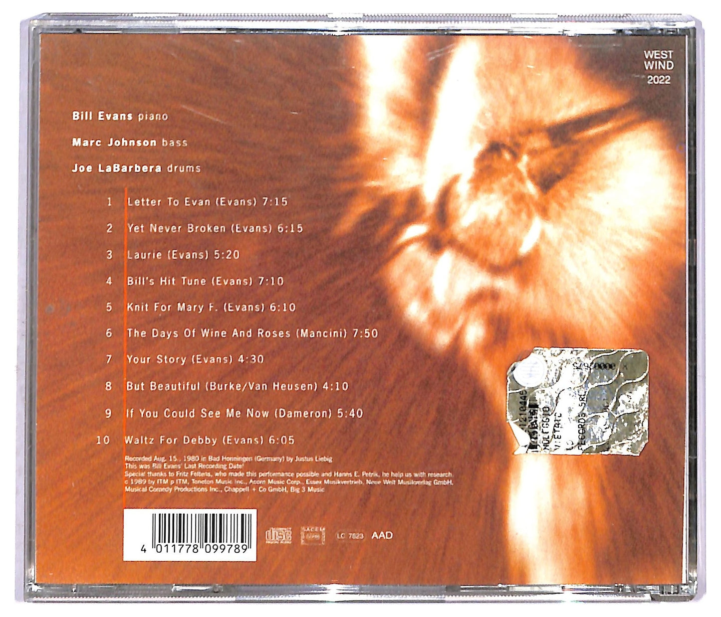 EBOND Bill Evans - His Last Concert In Germany CD CD091443