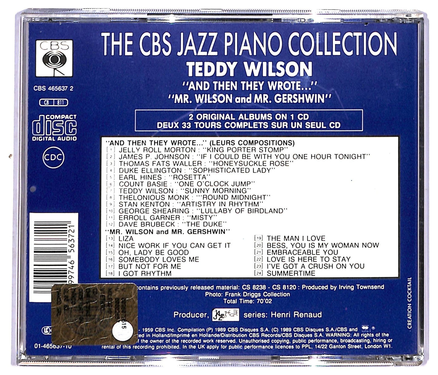 EBOND Teddy Wilson - And Then They Wrote... Mr. Wilson And Mr. Gershwin CD CD091513