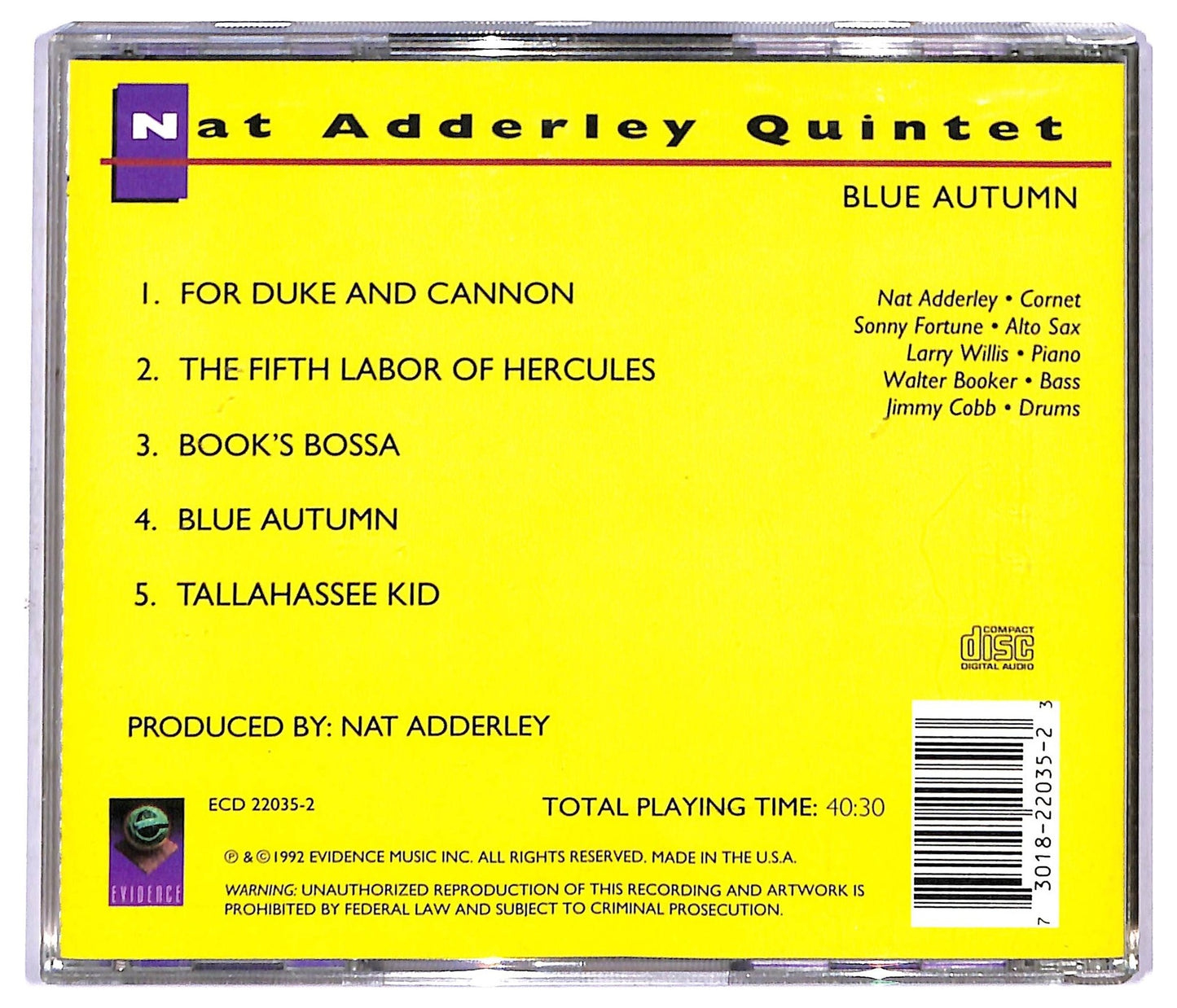 EBOND The Nat Adderley Quintet - Blue Autumn CD CD091520