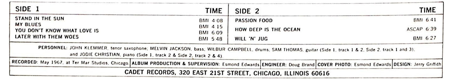 EBOND The John Klemmer Quartets - Involvement CD CD091529