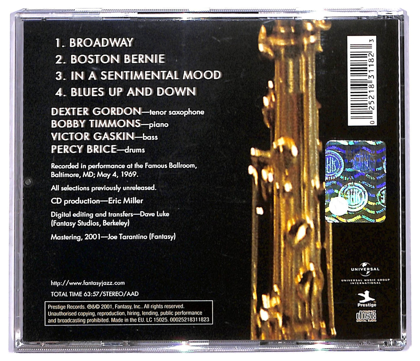 EBOND Dexter Gordon - L.T.D. Live At The Left Bank CD CD091537