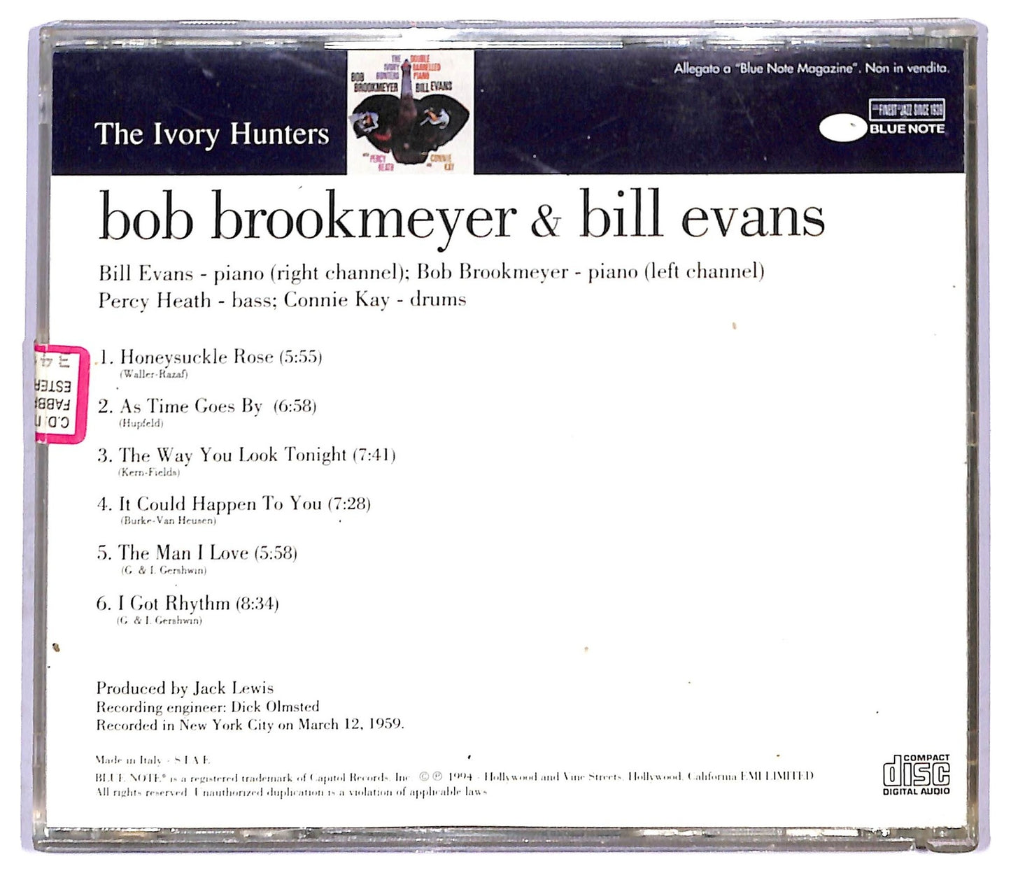 EBOND Bob Brookmeyer & Bill Evans - The Ivory Hunters CD CD091545