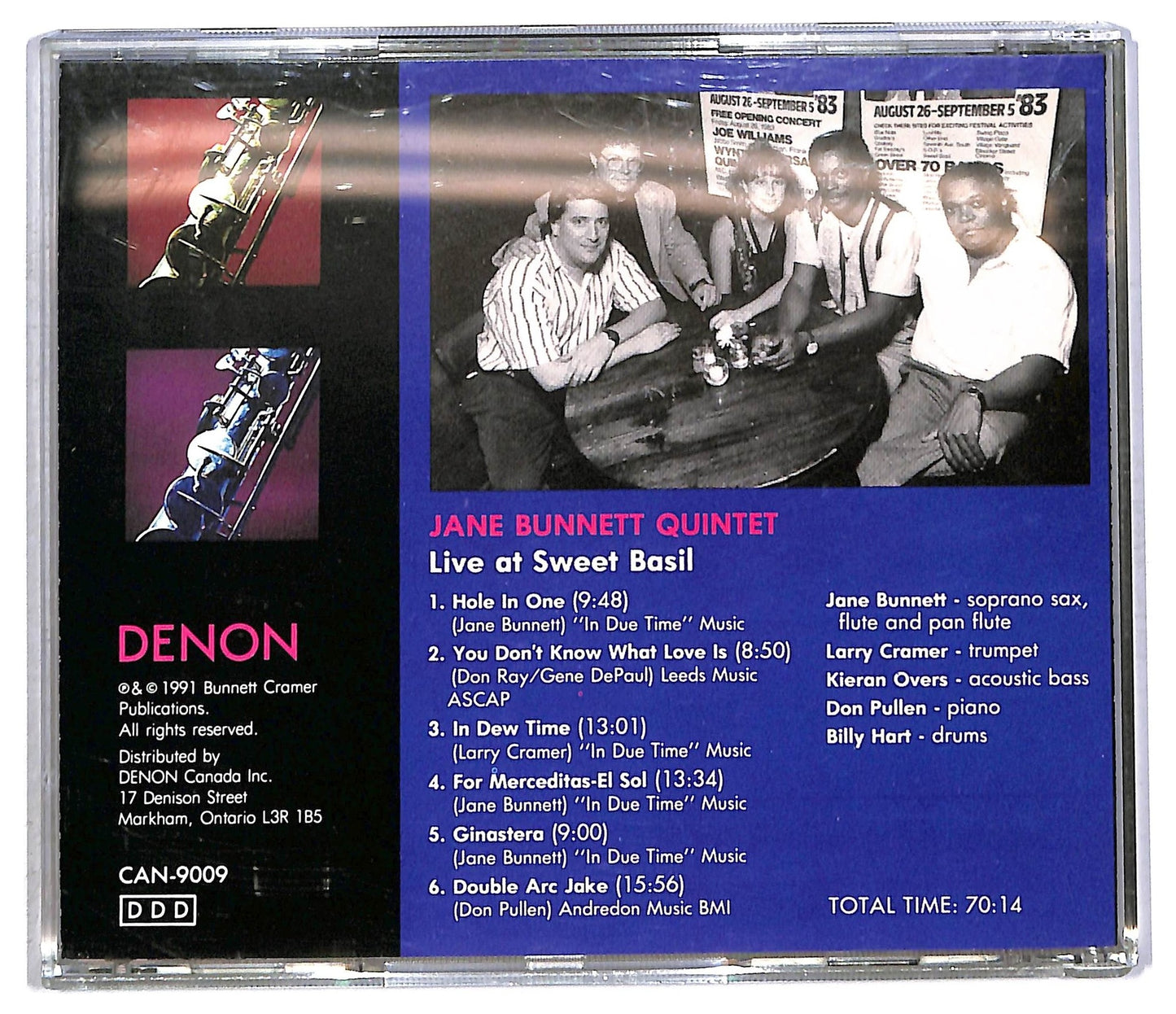 EBOND Jane Bunnett Quintet Feat Don Pullen Billy Hart - Live At Sweet Basil CD CD091615