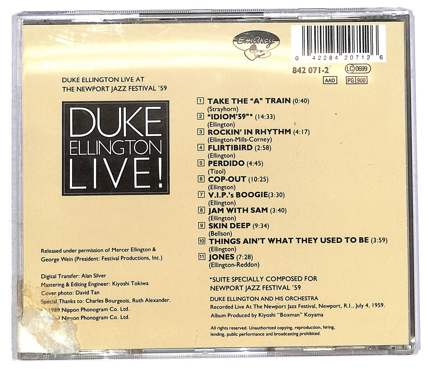 EBOND Duke Ellington - Duke Ellington Live CD CD091751