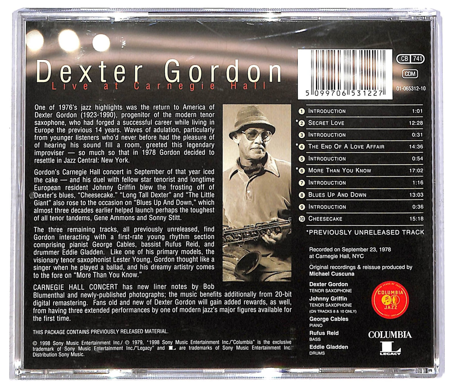 EBOND Dexter Gordon - Live At Carnegie Hall CD CD091753