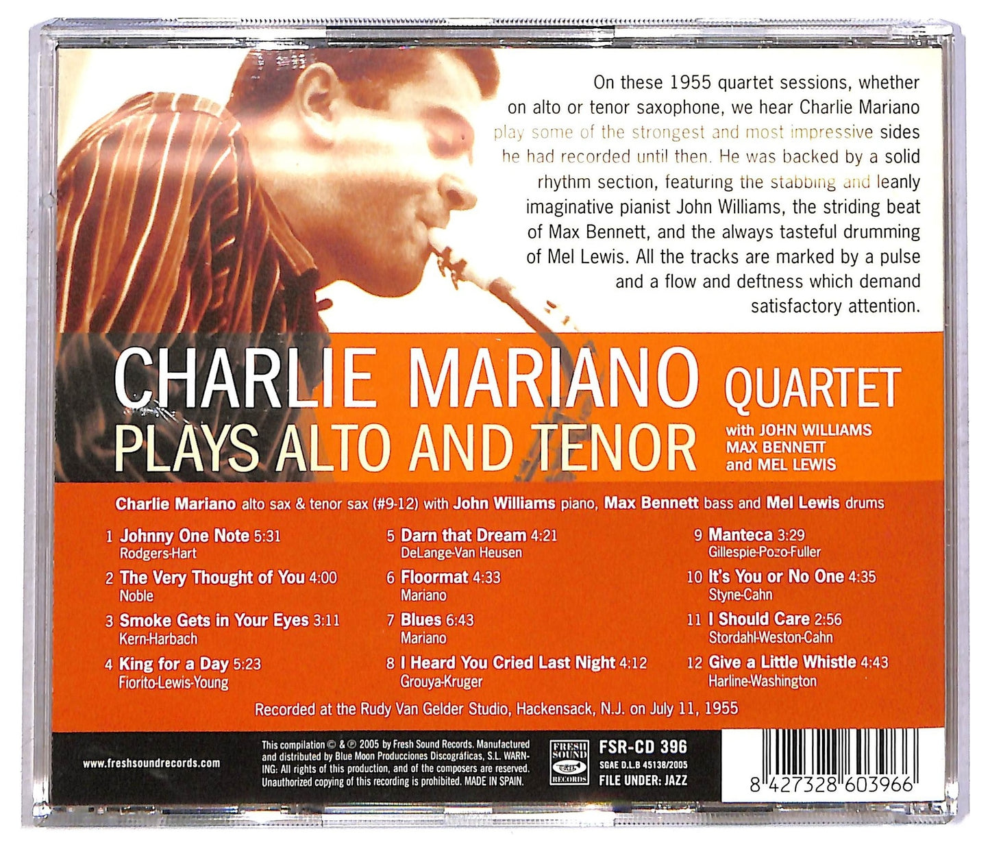 EBOND Charlie Mariano Quartet - Plays Alto And Tenor CD CD091801