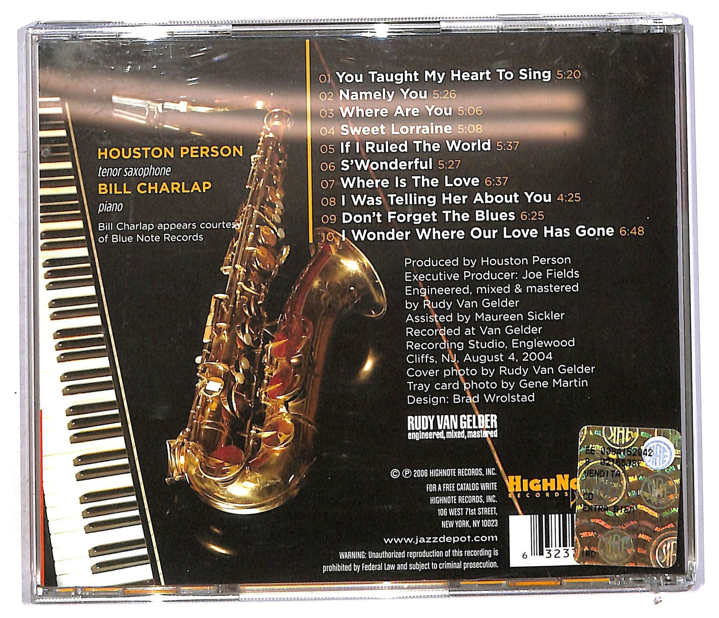 EBOND Houston Person with Bill Charlap - You Taught My Heart To Sing CD CD091825