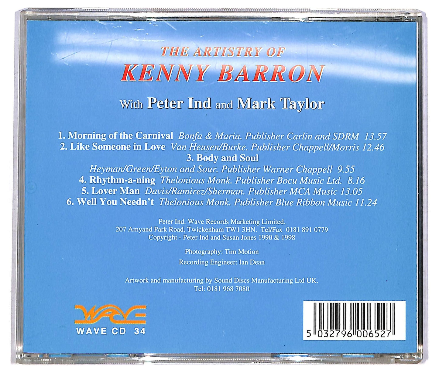 EBOND Kenny Barron With Peter Ind & Mark Taylor - The Artistry Of Kenny Barron CD CD091839