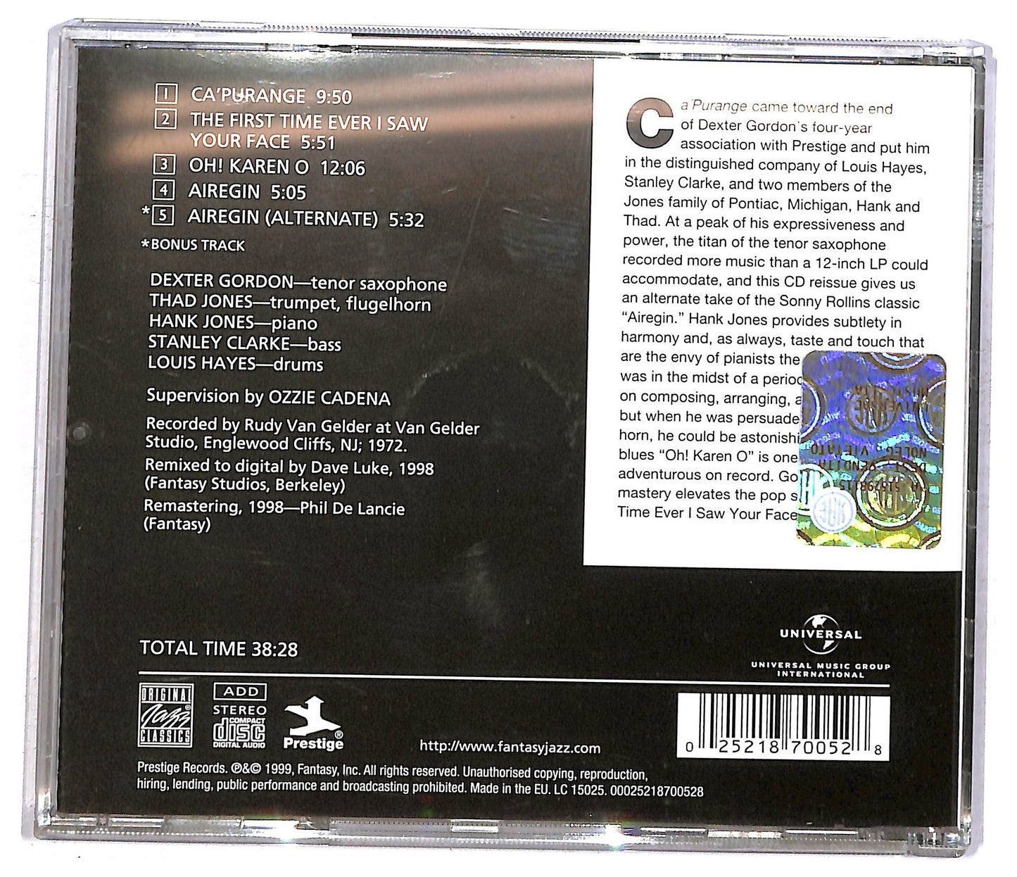 EBOND Dexter Gordon - Ca' Purange CD CD091907