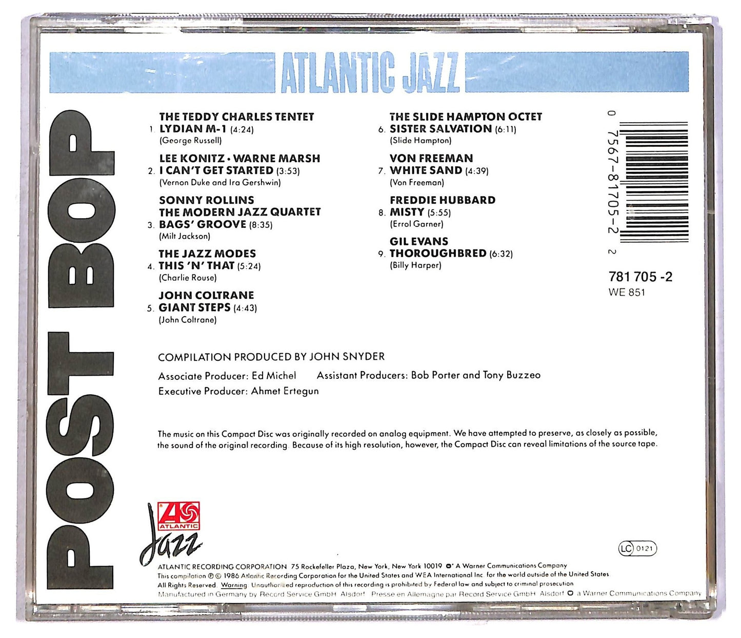 EBOND Various - Atlantic Jazz Post Bop CD CD091916