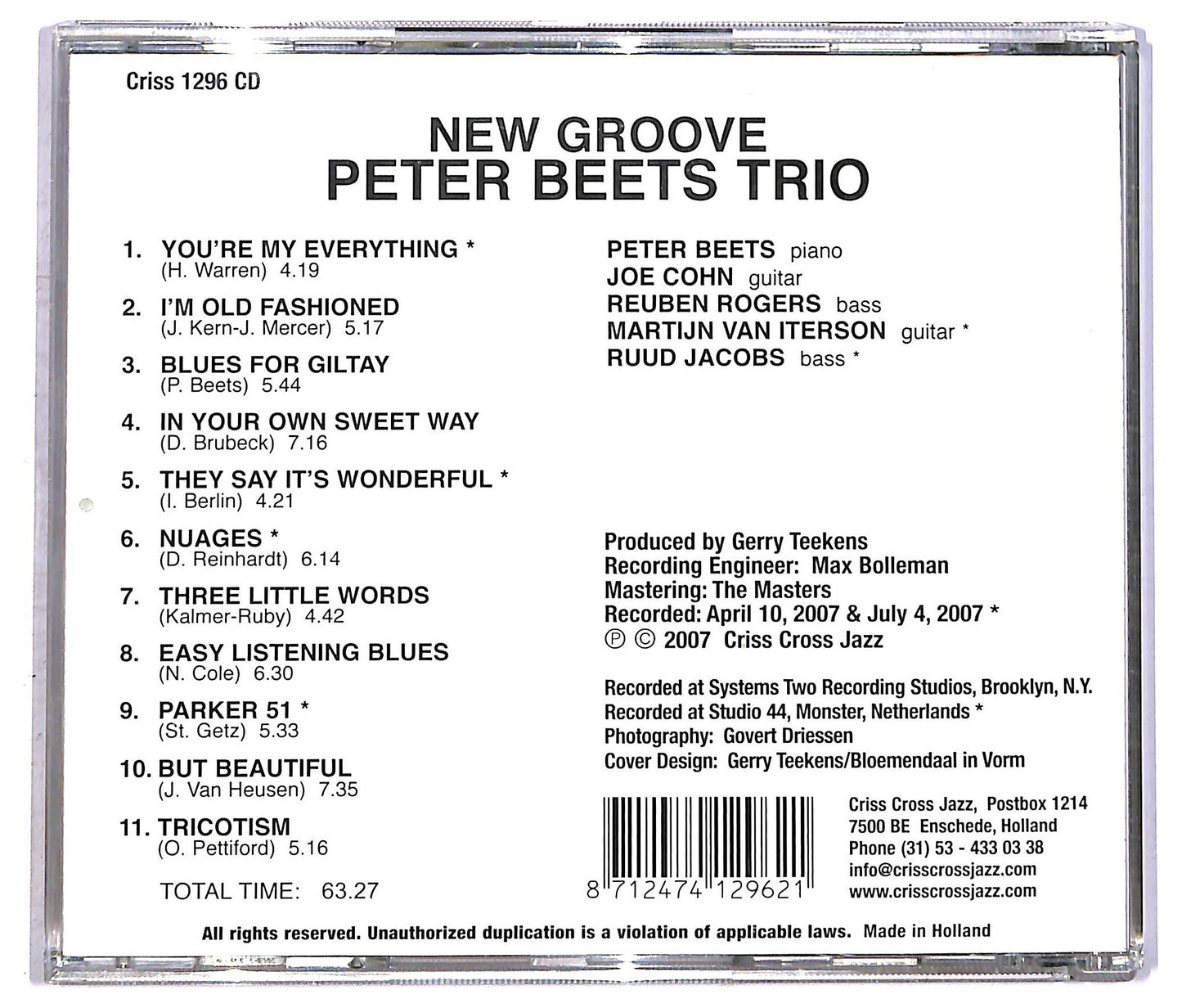 EBOND Peter Beets Trio - New Groove CD CD091923