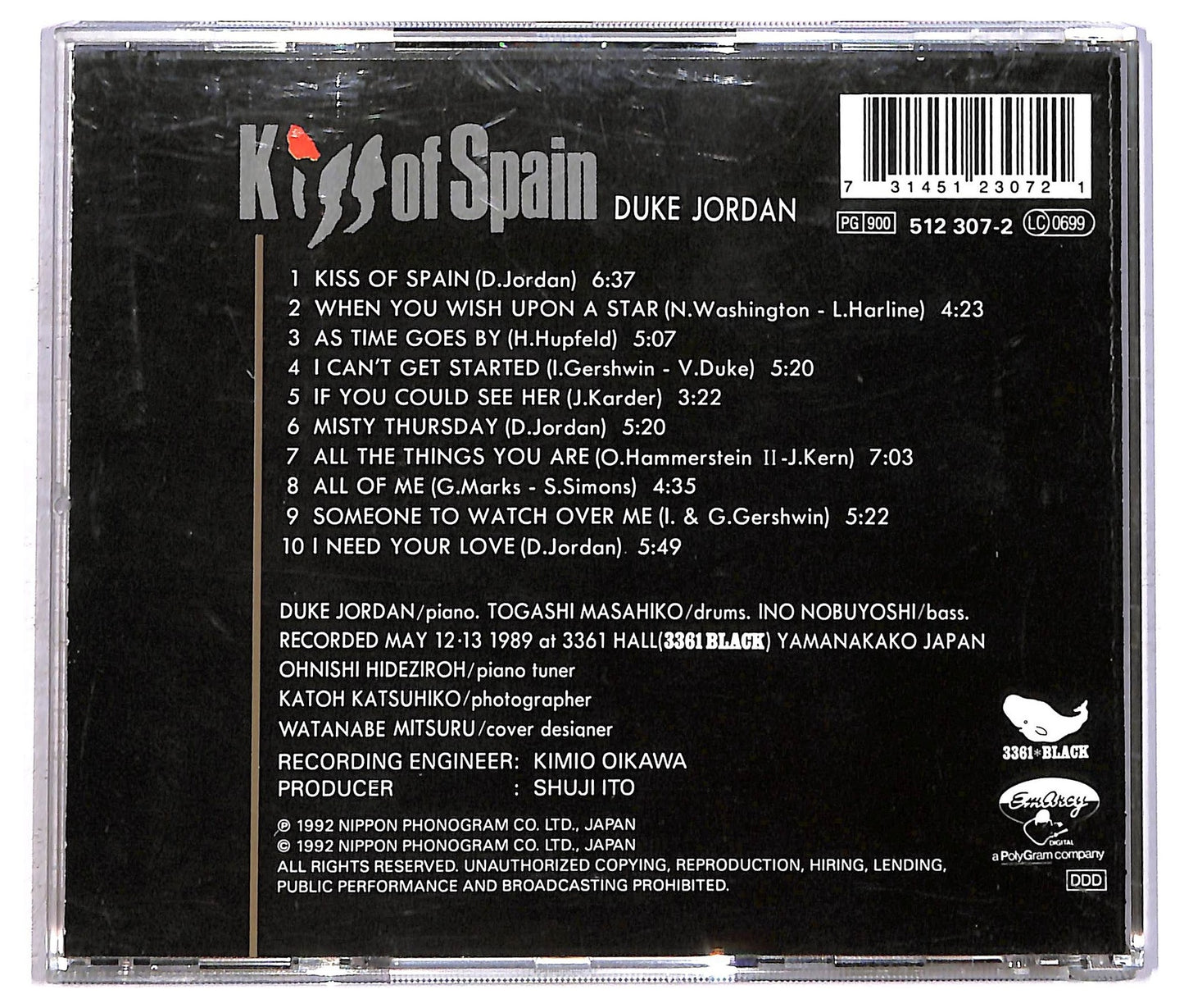 EBOND Duke Jordan - Kiss Of Spain CD CD091932