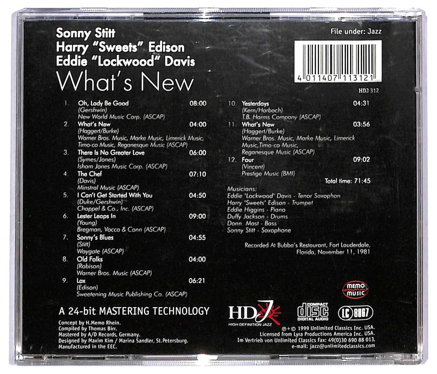 EBOND Sonny Stitt Harry Sweets - What's New CD CD092033