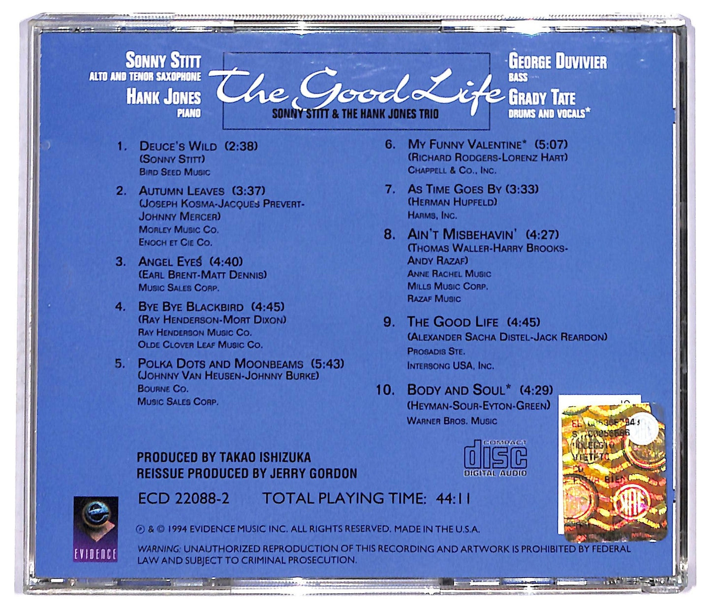 EBOND Sonny Stitt Hank Jones Trio - The Good Life CD CD092047