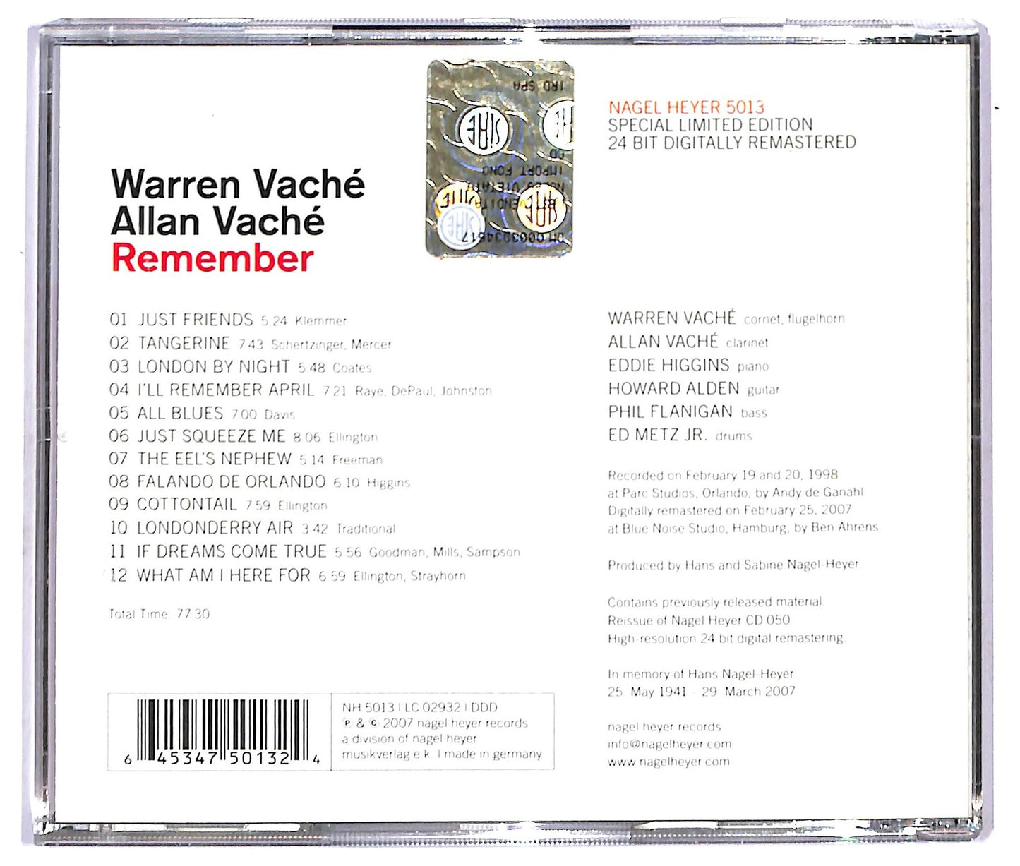 EBOND Warren Vache, Allan Vache - Remember CD CD092052