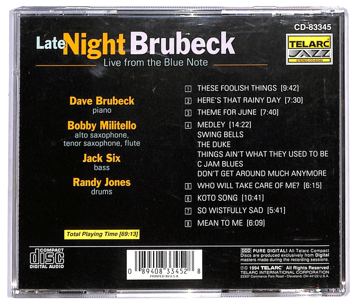 EBOND Dave Brubeck - Late Night Brubeck - Live From The Blue Note CD CD092061