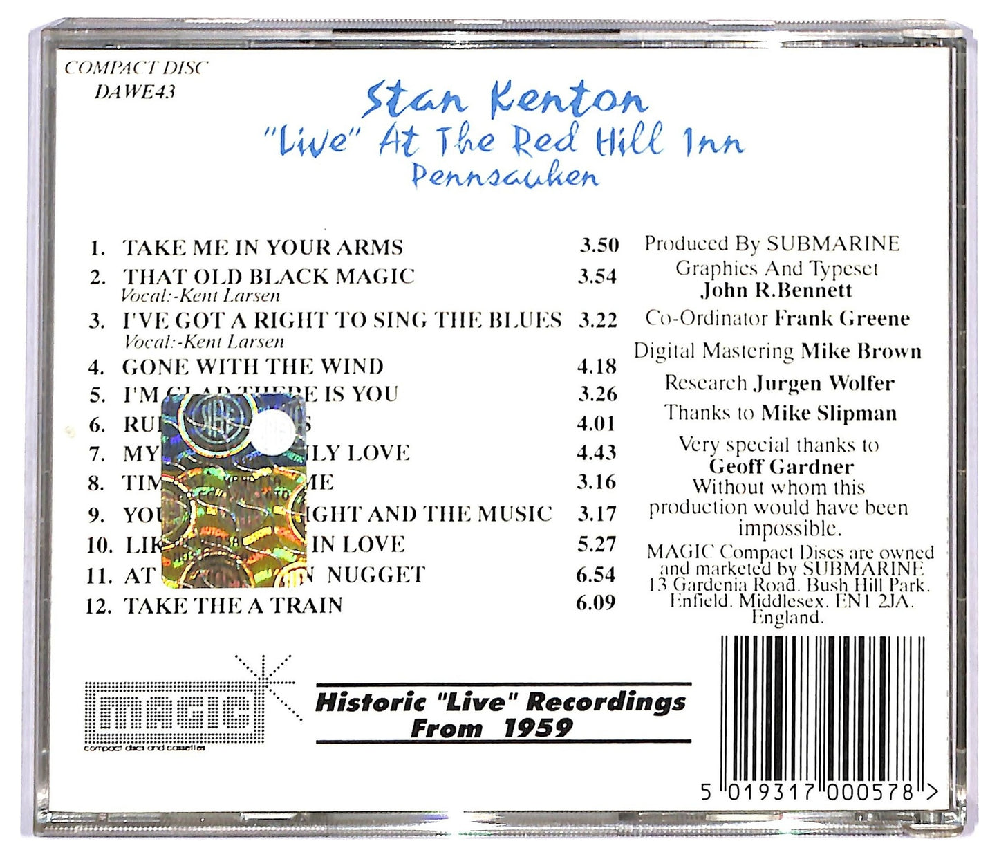 EBOND Stan Kenton And His Orchestra - Live At The Red Hill Inn Pennsauken CD CD092064