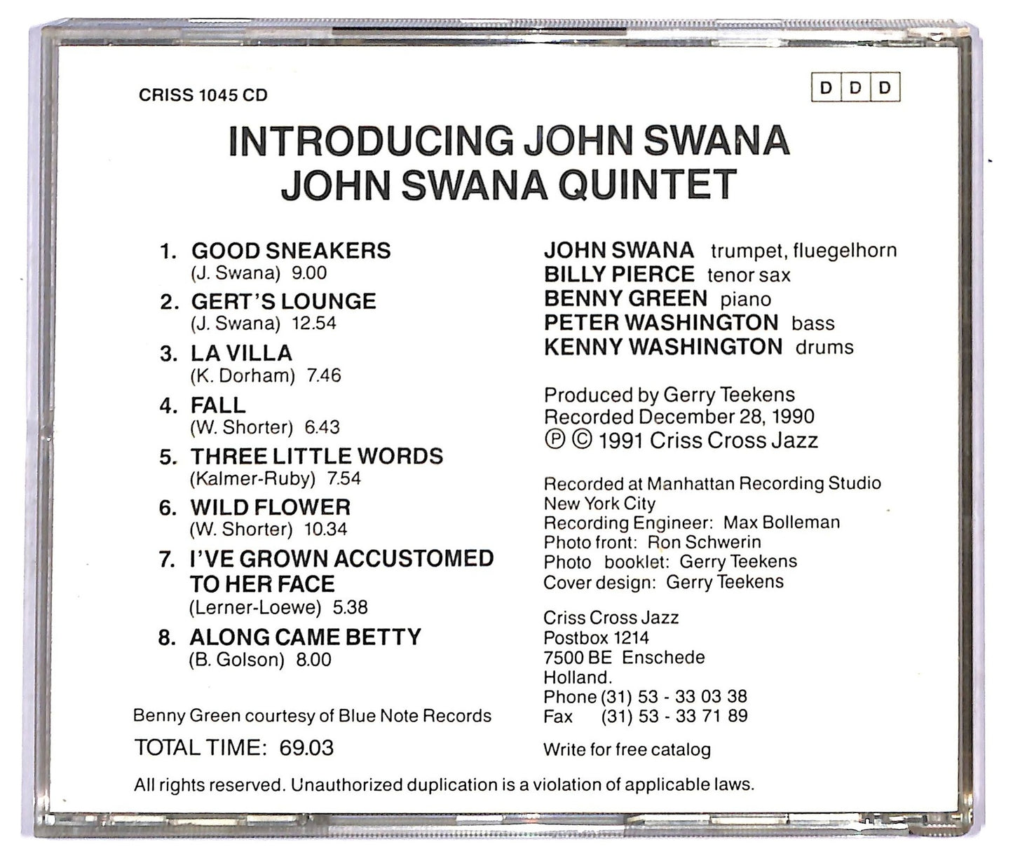 EBOND John Swana Quintet - Introducing John Swana CD CD092123