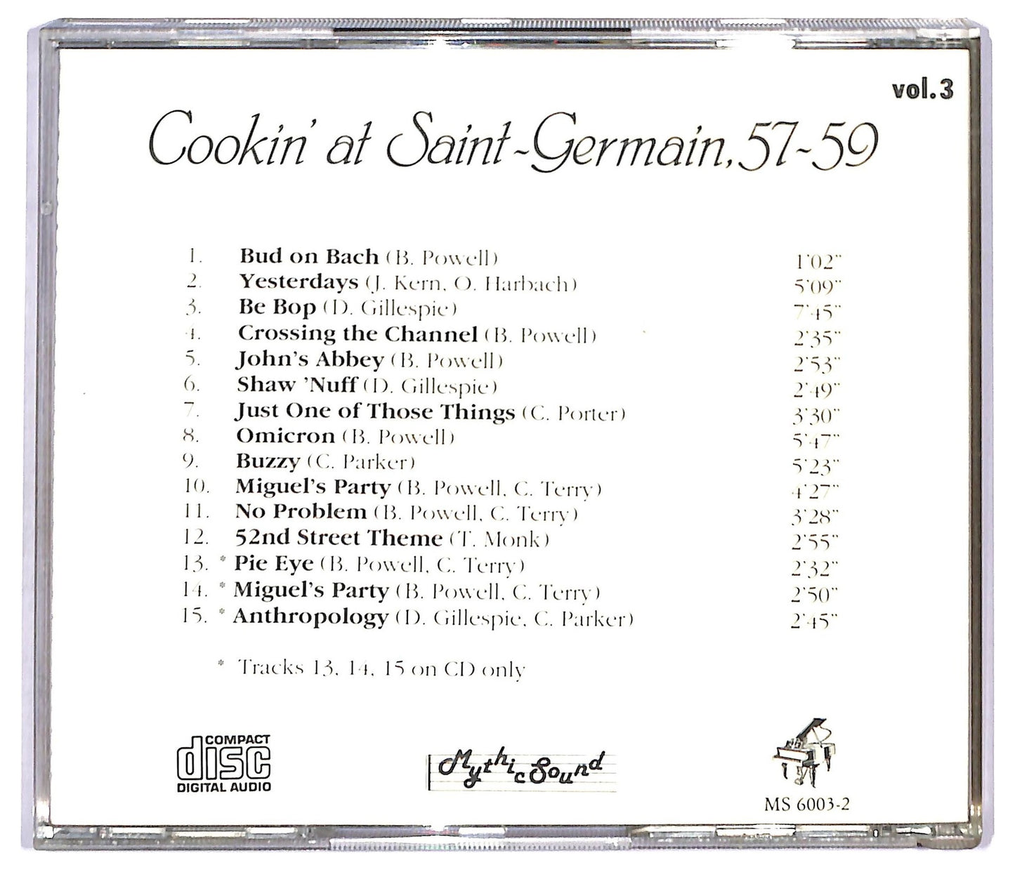 EBOND Earl Bud Powell - Cookin' At Saint-Germain, 57-59 CD CD092163