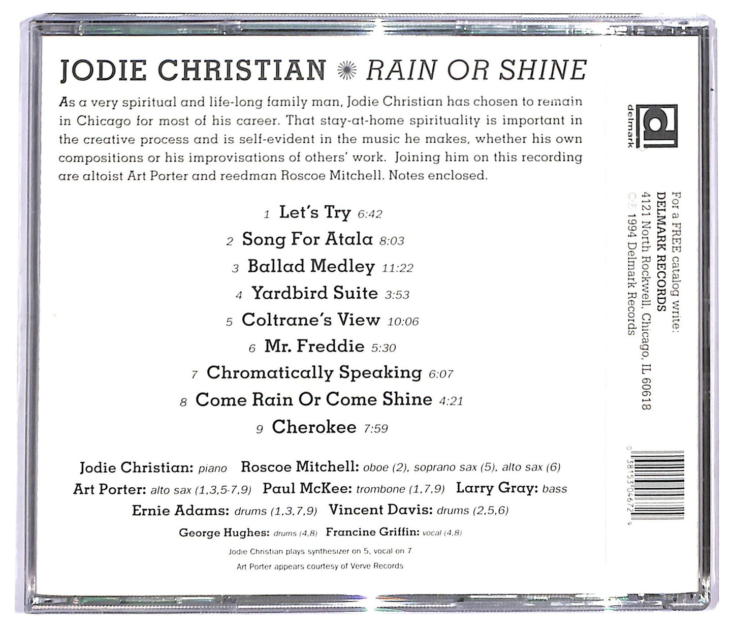 EBOND Jodie Christian - Rain Or Shine CD CD092231