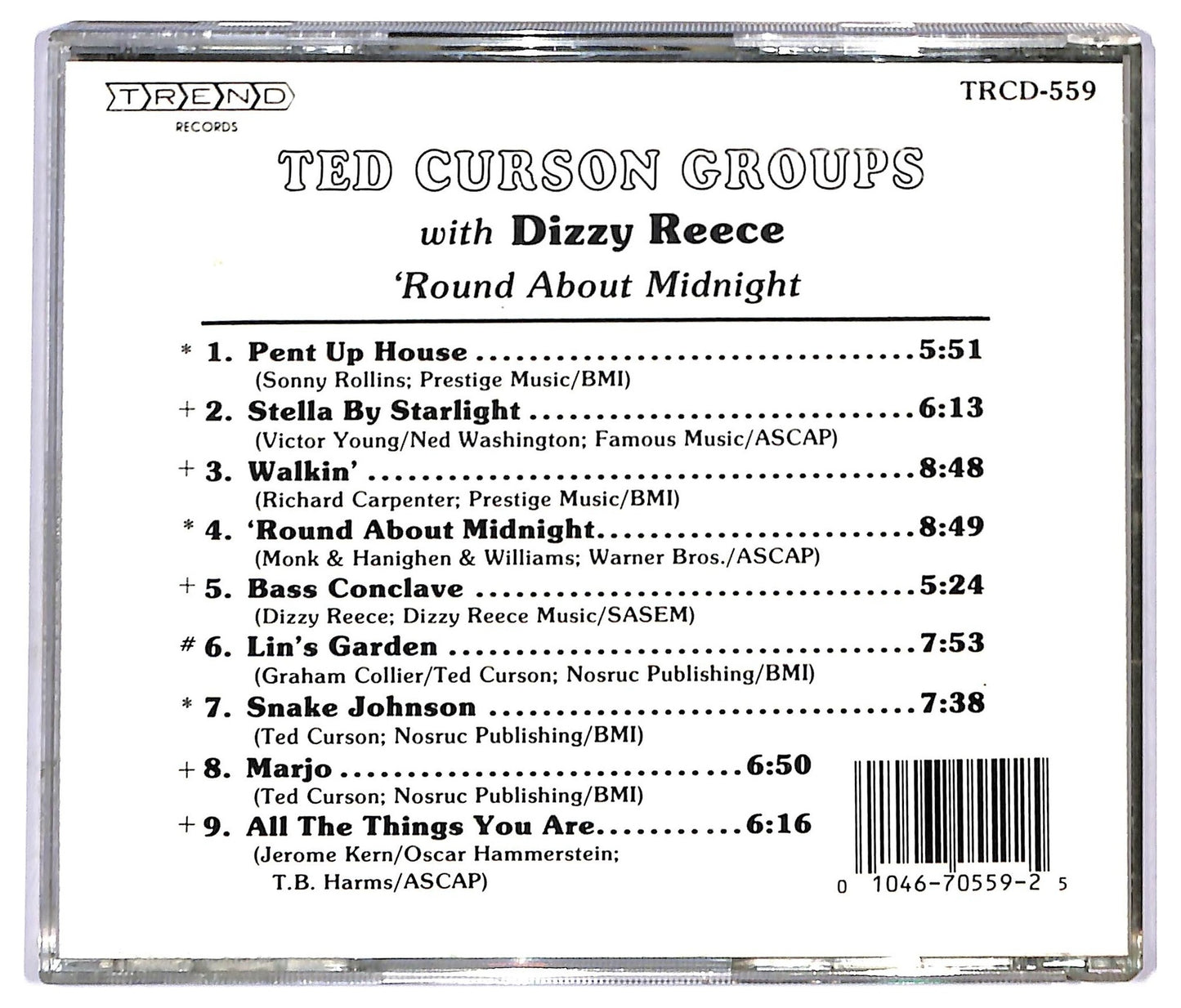 EBOND Ted Curson Groups with Dizzy Reece - 'Round About Midnight CD CD092249