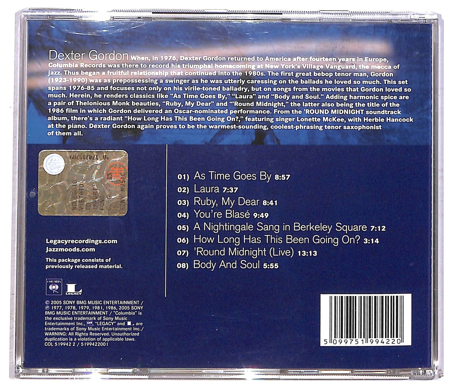 EBOND Dexter Gordon - Jazz Moods - 'Round Midnight CD CD092306
