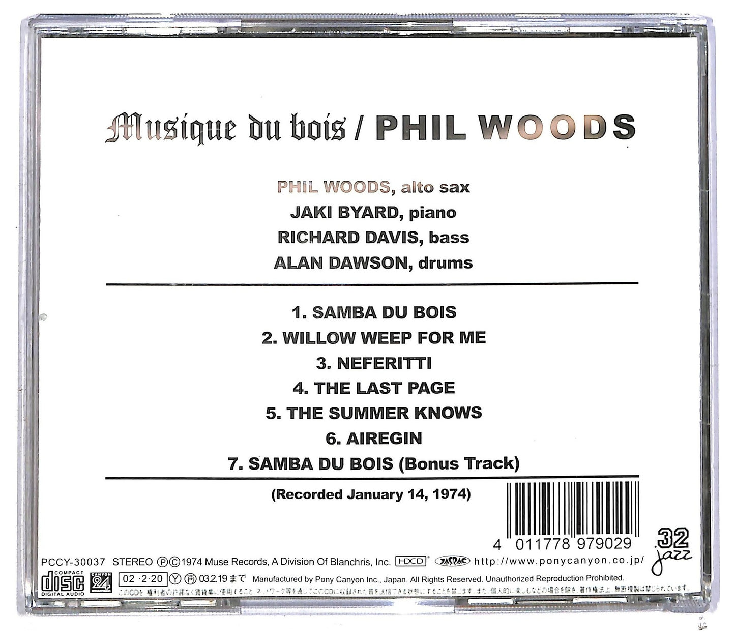 EBOND Phil Woods - Musique Du Bois CD CD092339