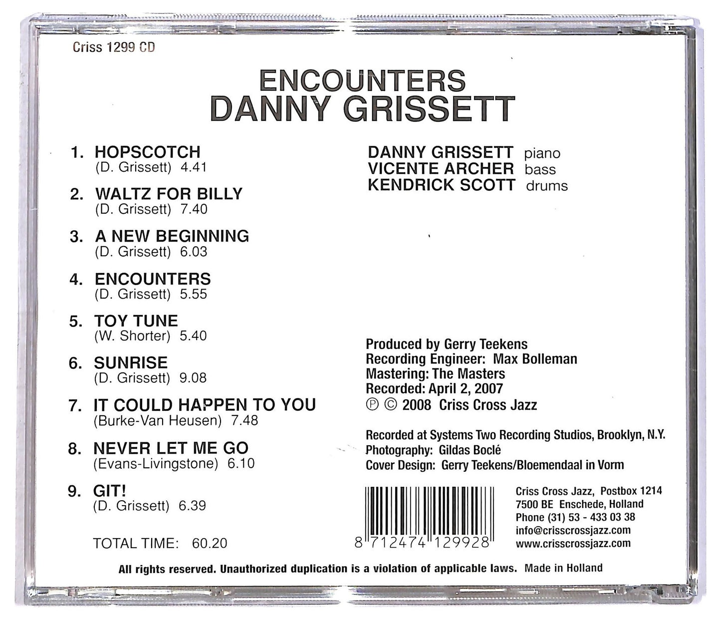 EBOND Danny Grissett - Encounters CD CD092417
